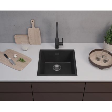 ALVEUS 1150048 - Fregadero de cocina OMNI 45x45 cm granito/negro