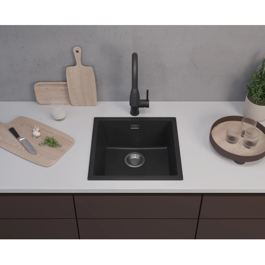 ALVEUS 1150048 - Fregadero de cocina OMNI 45x45 cm granito/negro