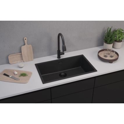 ALVEUS 1150064 - Fregadero de cocina OMNI 75x45 cm granito/negro