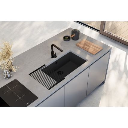 ALVEUS 1150064 - Fregadero de cocina OMNI 75x45 cm granito/negro
