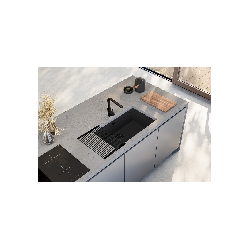 ALVEUS 1150064 - Fregadero de cocina OMNI 75x45 cm granito/negro