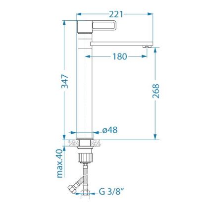 ALVEUS 1150752 - Grifo de fregadero MAYA 34,7 cm acero inoxidable