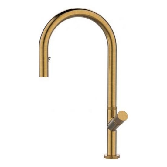 ALVEUS 1150779 - Grifo de fregadero SWAN 44,9 cm acero inoxidable/bronce
