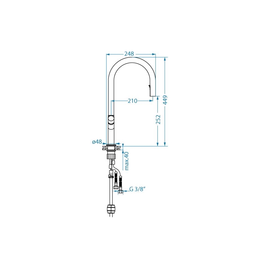 ALVEUS 1150779 - Grifo de fregadero SWAN 44,9 cm acero inoxidable/bronce