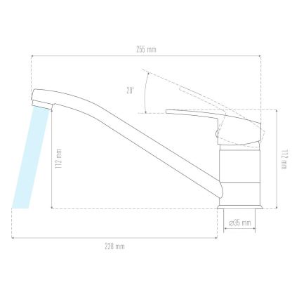 ALVEUS 1150800 - Grifo para fregadero CLARA 13,5 cm, granito/negro