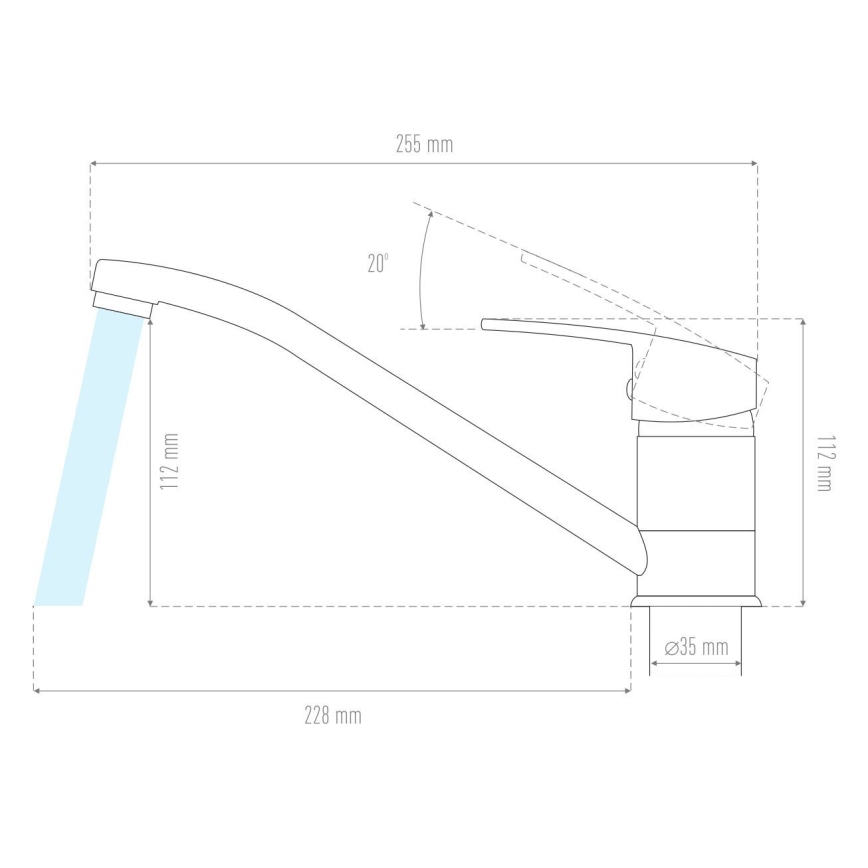 ALVEUS 1150800 - Grifo para fregadero CLARA 13,5 cm, granito/negro