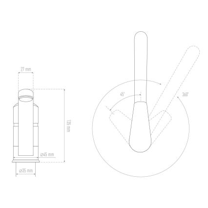 ALVEUS 1150800 - Grifo para fregadero CLARA 13,5 cm, granito/negro