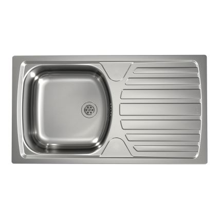 ALVEUS - Fregadero de cocina BASIC 78x43,5 cm acero inoxidable/satinado + grifo para fregadero VIOLA 36,7 cm acero inoxidable cepillado