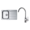 ALVEUS SET0026 - Fregadero de cocina LINE 79x50 cm + grifo de cocina TONIA 29,5 cm cromo satinado/brillante