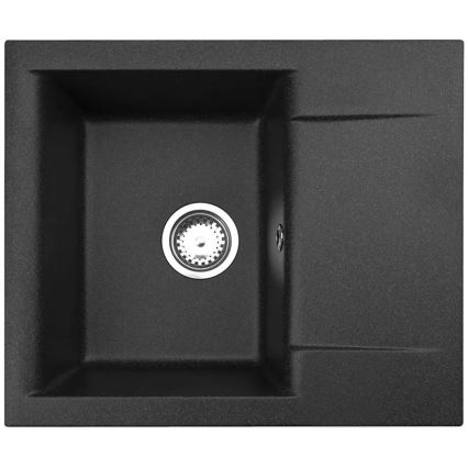 ALVEUS SETA23197 - Fregadero de cocina CADIT 59x50 cm + grifo de cocina con brazo flexible MINTAS 34 cm granito/mate negro