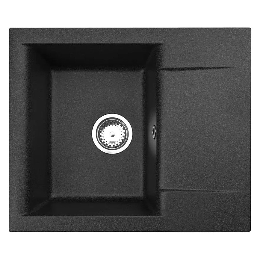 ALVEUS SETA23197 - Fregadero de cocina CADIT 59x50 cm + grifo de cocina con brazo flexible MINTAS 34 cm granito/mate negro