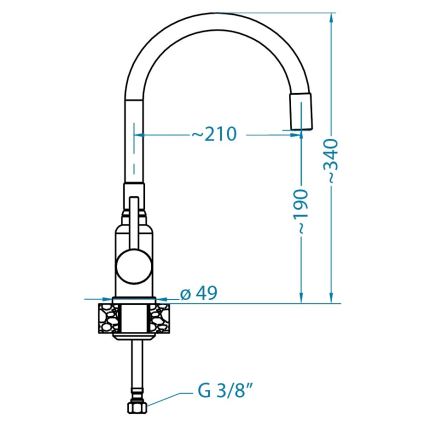 ALVEUS SETA23197 - Fregadero de cocina CADIT 59x50 cm + grifo de cocina con brazo flexible MINTAS 34 cm granito/mate negro