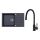 ALVEUS SETA23201 - Fregadero de cocina ROCK 78x48 cm + grifo con brazo flexible MINTAS 34 cm granito/mate negro