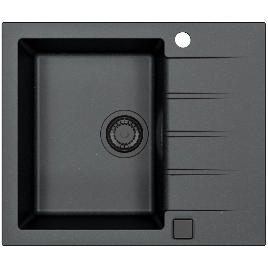 ALVEUS SETA23230 - Fregadero de cocina CADIT 59x50 cm + grifo MINTAS con caño flexible de 34 cm granito/mate negro