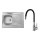 ALVEUS SETA24019 - Fregadero de cocina CLASSIC 80x60 cm + grifo con brazo flexible MINTAS 34 cm acero cepillado/negro