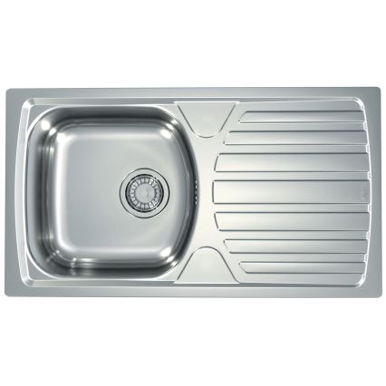 ALVEUS SETA259 - Fregadero de cocina BASIC 78x43,5 cm + grifo RIVIERA 14,8 cm satin/brillante cromado