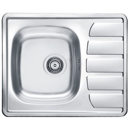 ALVEUS SETA265 - Fregadero de cocina ZOOM 61,5x50 cm + grifo RIVIERA 14,8 cm satin/brillante cromo
