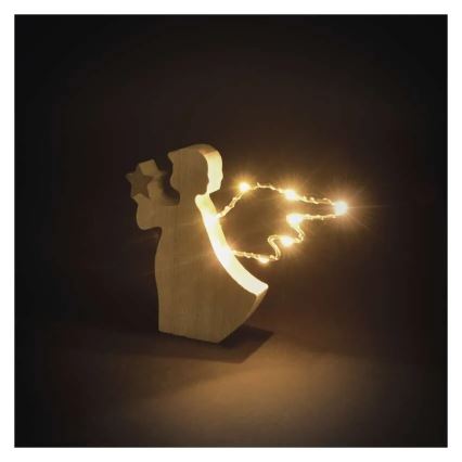 Ángel decorativo LED para Navidad, 8xLED/2xAAA