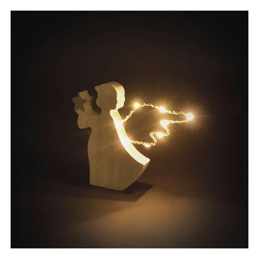 Ángel decorativo LED para Navidad, 8xLED/2xAAA