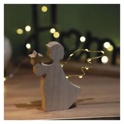 Ángel decorativo LED para Navidad, 8xLED/2xAAA