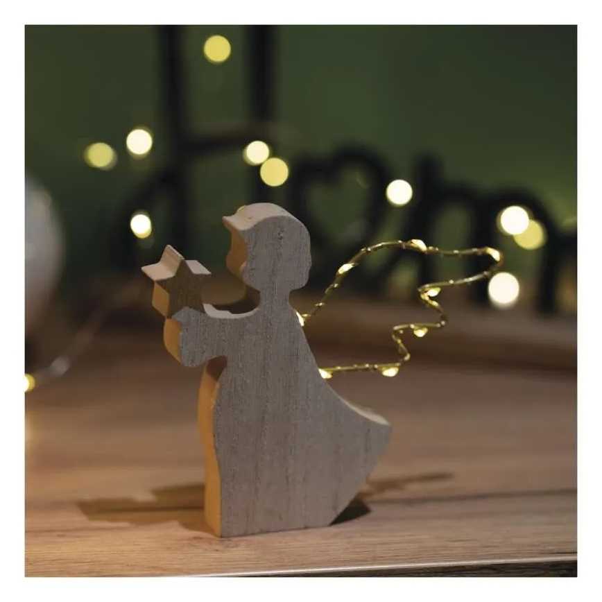 Ángel decorativo LED para Navidad, 8xLED/2xAAA