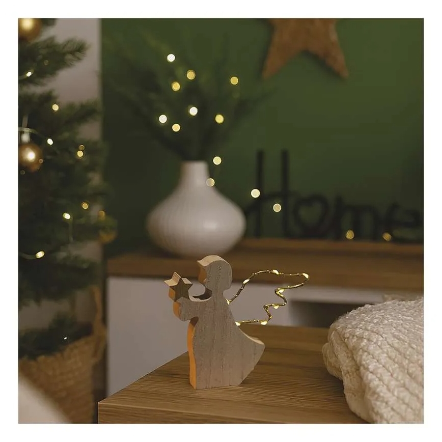 Ángel decorativo LED para Navidad, 8xLED/2xAAA
