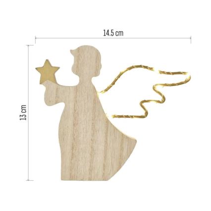 Ángel decorativo LED para Navidad, 8xLED/2xAAA