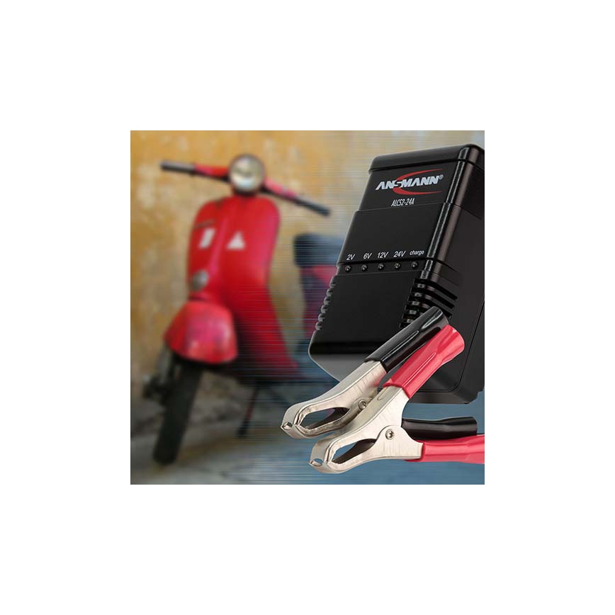 Ansmann 03723 ALCS 2-24A - Cargador de baterías de plomo 2-24V/2,4-24Ah