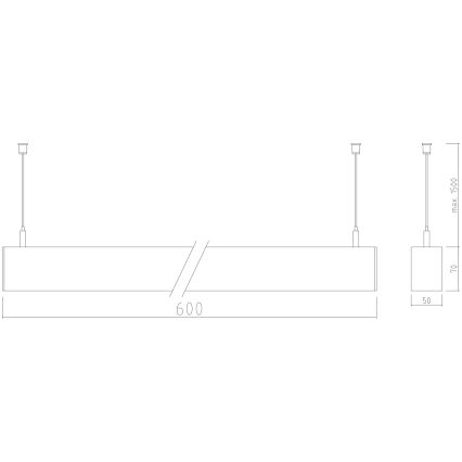 APLED - Lámpara de araña LED sobre un cable LOOK LED/23W/230V 4000K 60 cm plata