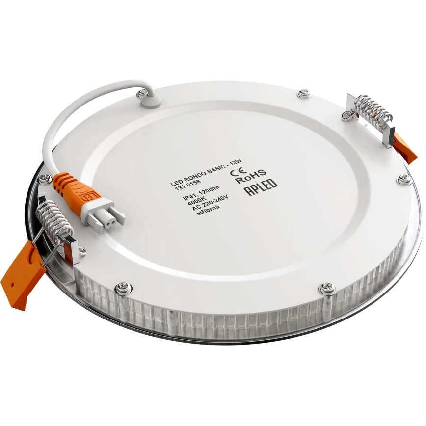 APLED - Lámpara empotrable de baño LED RONDO LED/12W/230V IP40 diá. 17 cm cromo mate