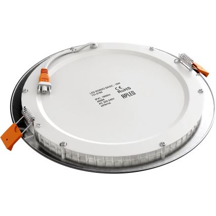 APLED - Lámpara empotrable de baño LED RONDO LED/18W/230V IP40 diá. 22,5 cm cromo mate