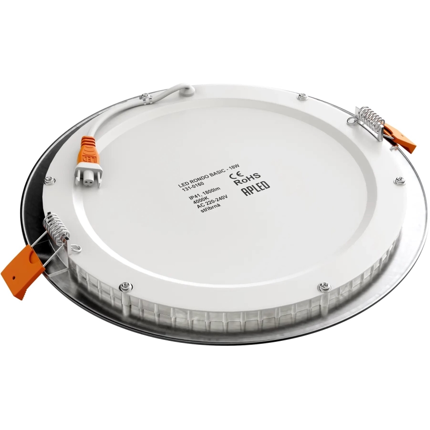 APLED - Lámpara empotrable de baño LED RONDO LED/18W/230V IP40 diá. 22,5 cm cromo mate