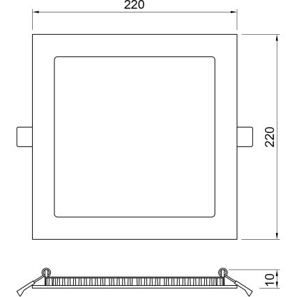 APLED - Lámpara empotrable de baño LED SQUARE LED/18W/230V IP41 220x220 mm