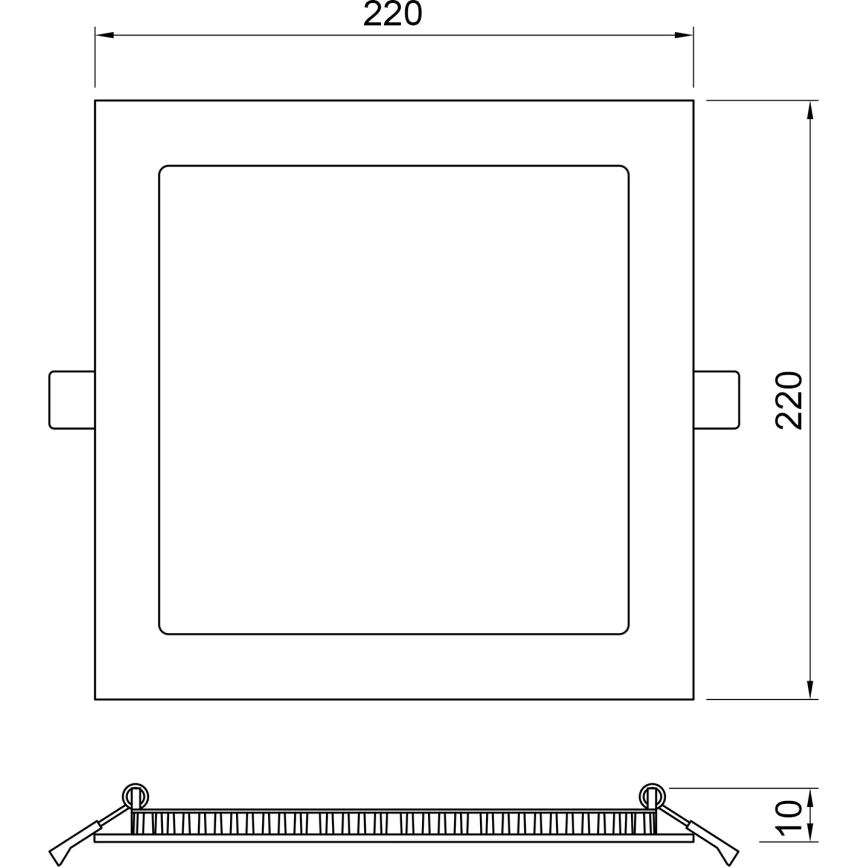 APLED - Lámpara empotrable de baño LED SQUARE LED/18W/230V IP41 220x220 mm