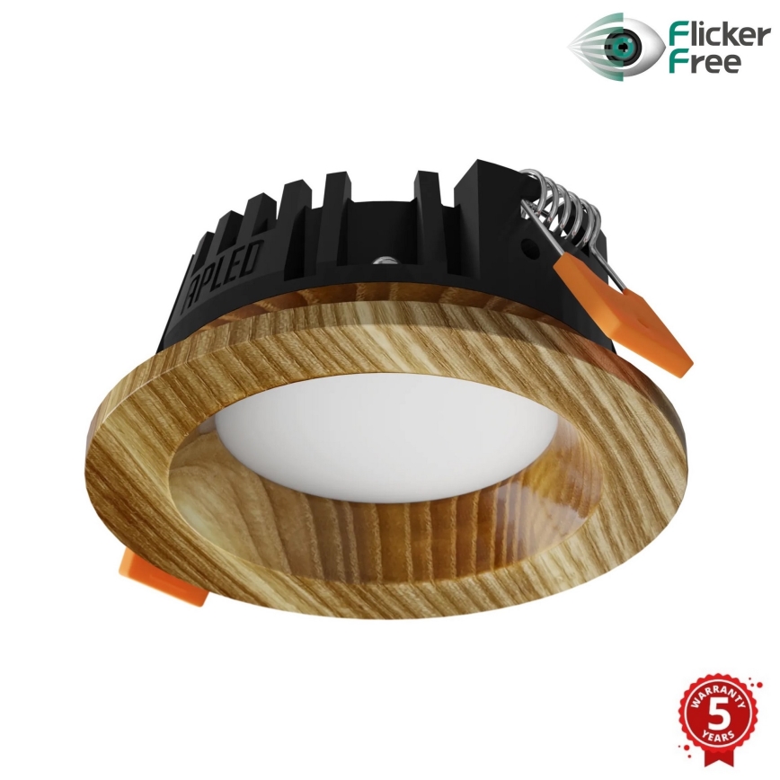 APLED - Lámpara empotrable LED RONDO WOODLINE LED/3W/230V 4000K diá. 9 cm ceniza madera maciza