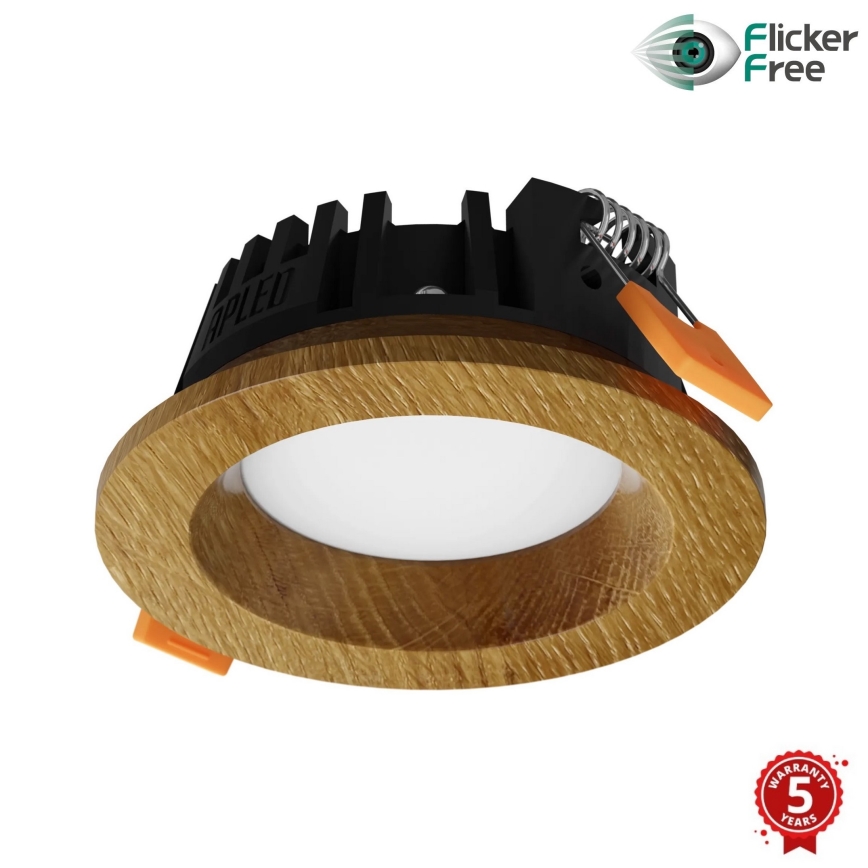 APLED - Lámpara empotrable LED RONDO WOODLINE LED/3W/230V 4000K diá. 9 cm roble madera maciza