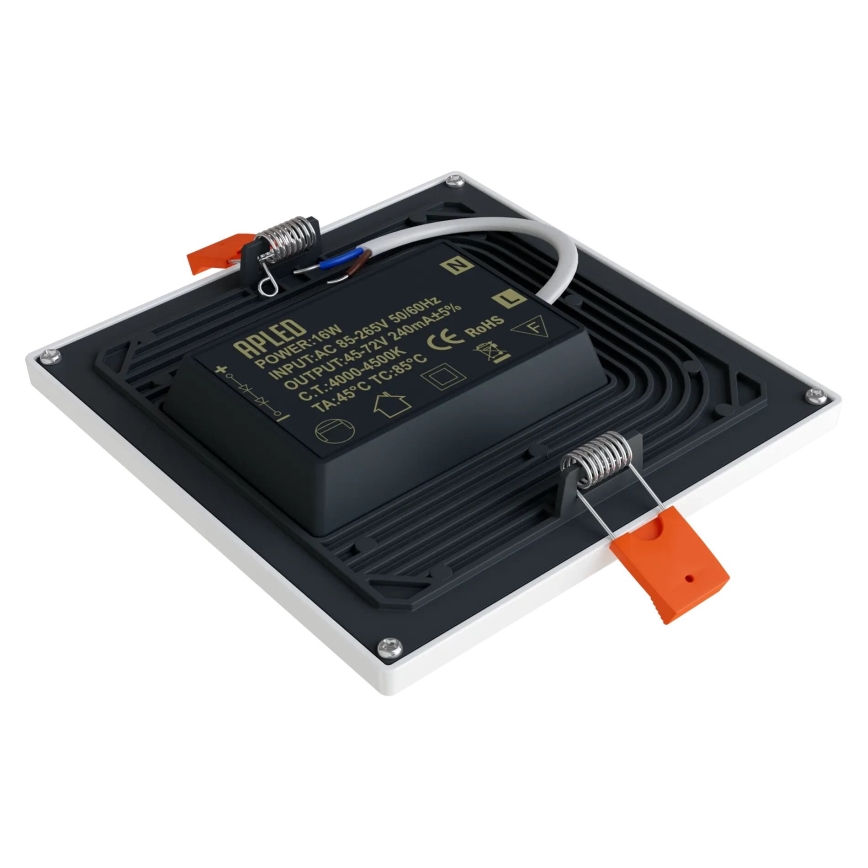 APLED - Lámpara empotrable LED SQUARE SLIM LED/16W/230V 14,5x14,5 cm blanco