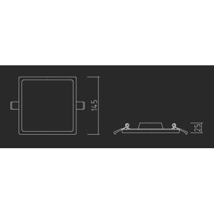 APLED - Lámpara empotrable LED SQUARE SLIM LED/16W/230V 14,5x14,5 cm blanco