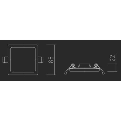 APLED - Lámpara empotrable LED SQUARE SLIM LED/8W/230V 9x9 cm blanco