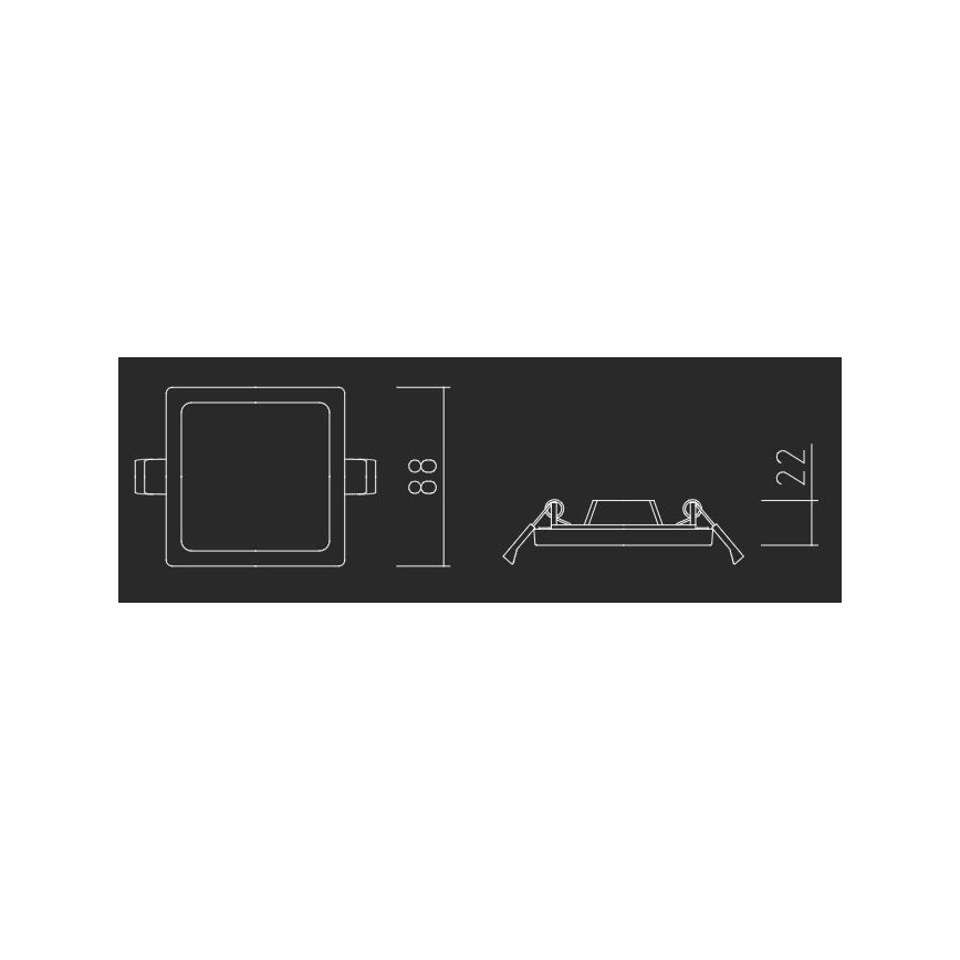 APLED - Lámpara empotrable LED SQUARE SLIM LED/8W/230V 9x9 cm blanco