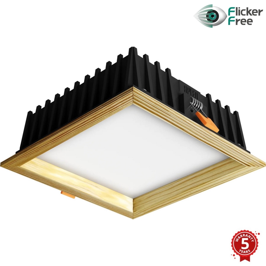 APLED - Lámpara empotrable LED SQUARE WOODLINE LED/12W/230V 3000K 17x17 cm pino madera maciza