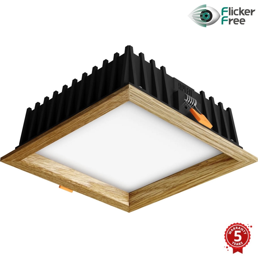 APLED - Lámpara empotrable LED SQUARE WOODLINE LED/12W/230V 3000K 17x17 cm roble madera maciza
