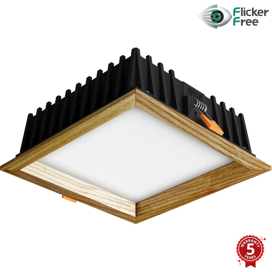 APLED - Lámpara empotrable LED SQUARE WOODLINE LED/12W/230V 4000K 17x17 cm ceniza madera maciza