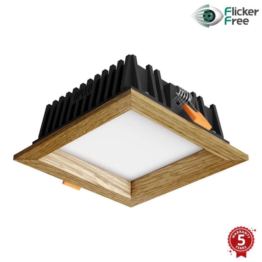 APLED - Lámpara empotrable LED SQUARE WOODLINE LED/6W/230V 3000K 12x12 cm roble madera maciza