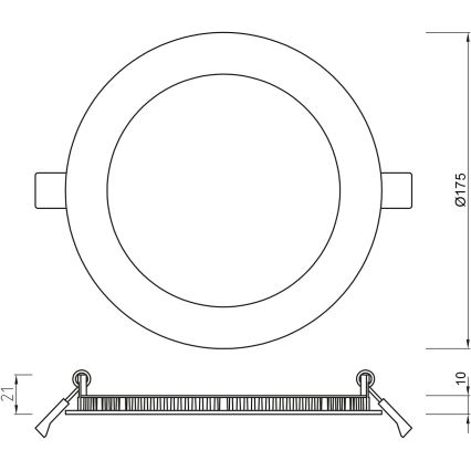 APLED - Lámpara empotrada LED para baños RONDO LED/12W/230V IP54 175 mm