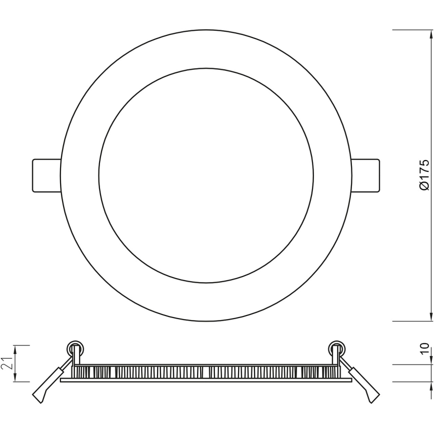 APLED - Lámpara empotrada LED para baños RONDO LED/12W/230V IP54 175 mm