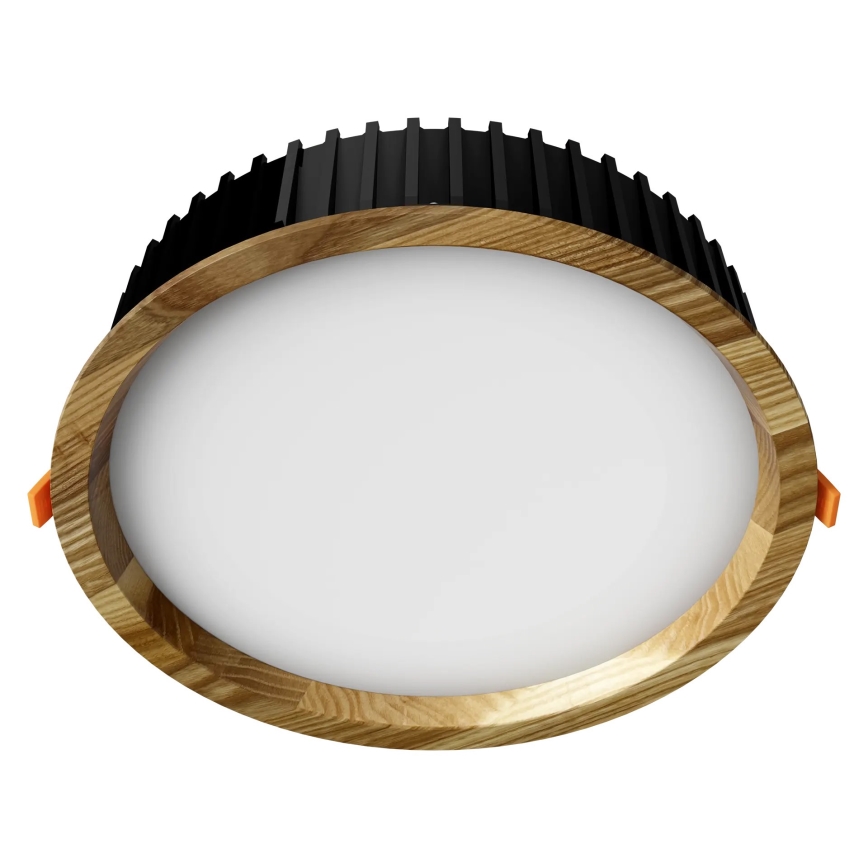 APLED - Lámpara empotrable LED RONDO WOODLINE LED/18W/230V 3000K diá. 26 cm ceniza madera maciza