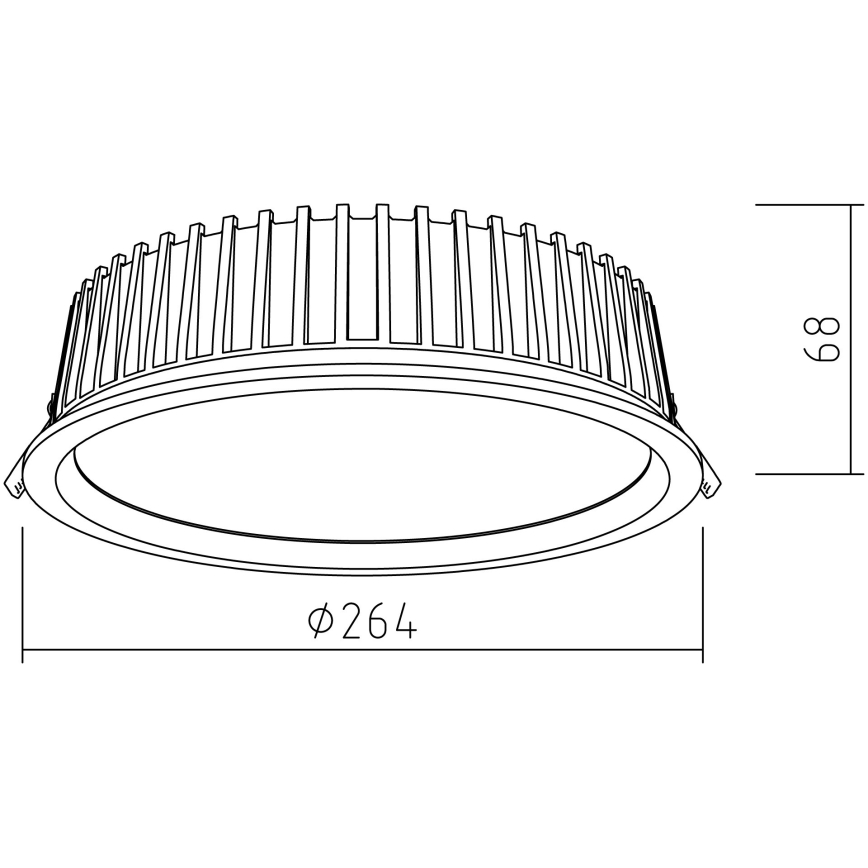 APLED - Lámpara empotrable LED RONDO WOODLINE LED/18W/230V 3000K diá. 26 cm ceniza madera maciza