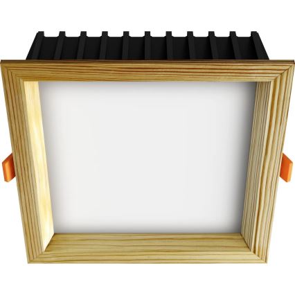 APLED - Lámpara empotrable LED SQUARE WOODLINE LED/12W/230V 3000K 17x17 cm pino madera maciza