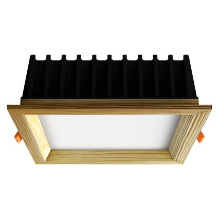 APLED - Lámpara empotrable LED SQUARE WOODLINE LED/12W/230V 3000K 17x17 cm pino madera maciza